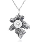18mm Vintage Leaf Interchangeable Snap Charm Necklace