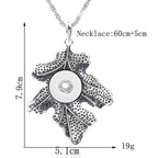 18mm Vintage Leaf Interchangeable Snap Charm Necklace