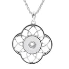 18mm Four-Petal Openwork Interchangeable Snap Charm Necklace