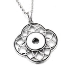 18mm Four-Petal Openwork Interchangeable Snap Charm Necklace