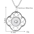 18mm Four-Petal Openwork Interchangeable Snap Charm Necklace