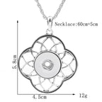 18mm Four-Petal Openwork Interchangeable Snap Charm Necklace