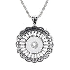 18mm Vintage Floral Embossed Interchangeable Snap Charm Necklace