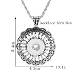 18mm Vintage Floral Embossed Interchangeable Snap Charm Necklace