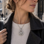18mm Rhinestone Teardrop Snap Charm Necklace | Interchangeable DIY Jewelry