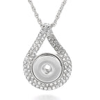 18mm Rhinestone Teardrop Snap Charm Necklace | Interchangeable DIY Jewelry