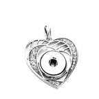 18mm Heart Rhinestone Snap Charm Necklace | Interchangeable DIY Jewelry