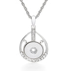 18mm Teardrop Rhinestone Snap Charm Necklace | Interchangeable Jewelry