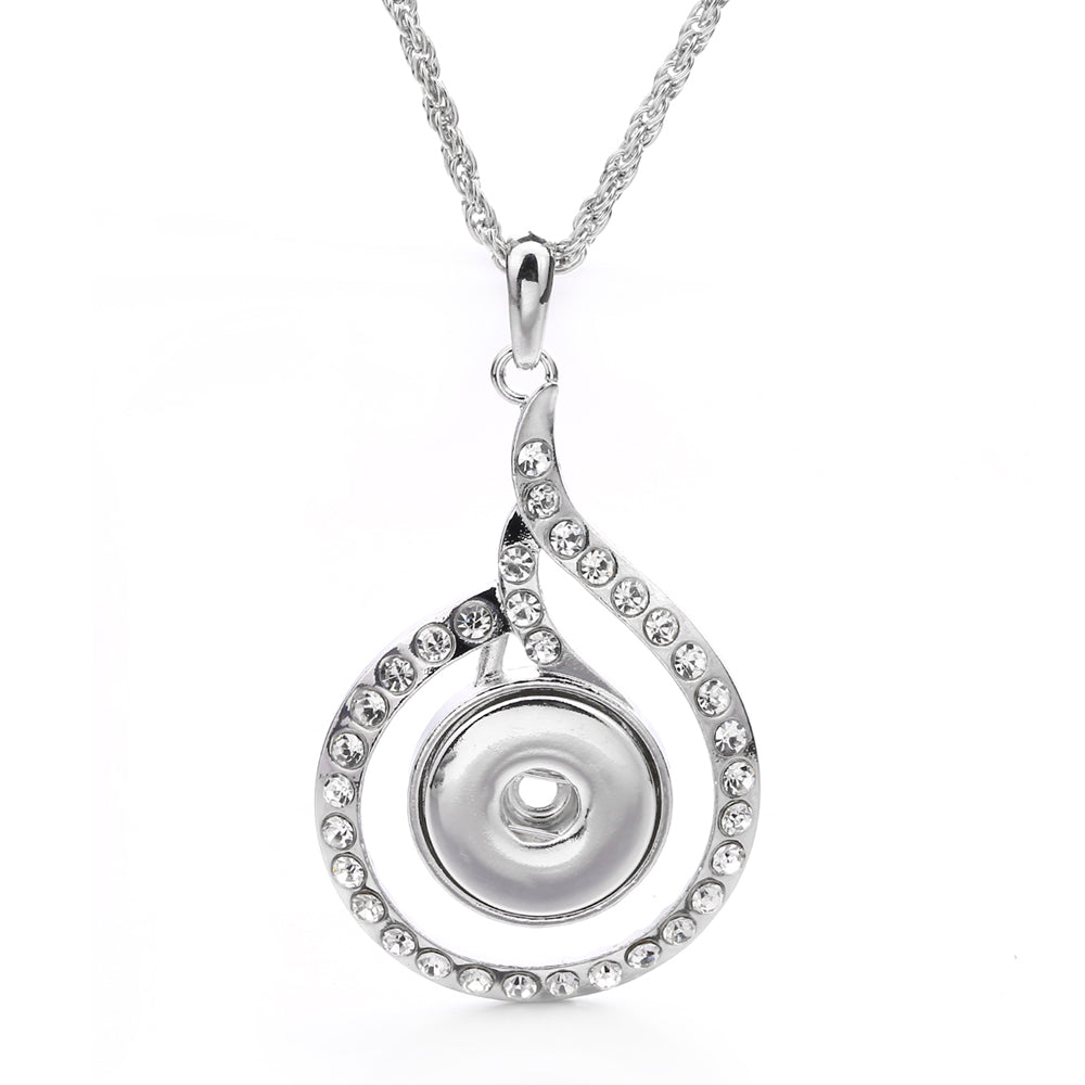 18mm Teardrop Crystal Snap Charm | Rhinestone Interchangeable Necklace