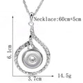 18mm Teardrop Crystal Snap Charm | Rhinestone Interchangeable Necklace