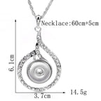 18mm Teardrop Crystal Snap Charm | Rhinestone Interchangeable Necklace