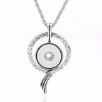 18mm Round Rhinestone Snap Charm Necklace | Interchangeable Jewelry