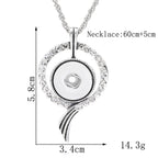 18mm Round Rhinestone Snap Charm Necklace | Interchangeable Jewelry