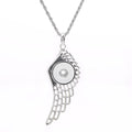 18mm Winged Link Snap Charm Necklace | Interchangeable Rhinestone Jewelry