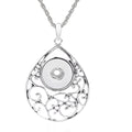 18mm Teardrop Scrollwork Snap Charm Necklace | Interchangeable Jewelry