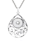 18mm Teardrop Scrollwork Snap Charm Necklace | Interchangeable Jewelry