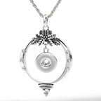 18mm Botanical Leaf Ring Snap Charm Necklace | Interchangeable Jewelry
