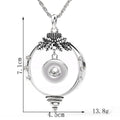 18mm Botanical Leaf Ring Snap Charm Necklace | Interchangeable Jewelry