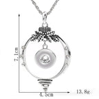 18mm Botanical Leaf Ring Snap Charm Necklace | Interchangeable Jewelry