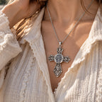 18mm Filigree Cross Snap Charm Necklace | Interchangeable Jewelry