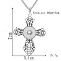 18mm Filigree Cross Snap Charm Necklace | Interchangeable Jewelry