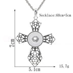 18mm Filigree Cross Snap Charm Necklace | Interchangeable Jewelry