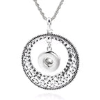 18mm Woven Circle Snap Charm | Interchangeable Rhinestone Necklace Charm