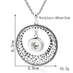18mm Woven Circle Snap Charm | Interchangeable Rhinestone Necklace Charm