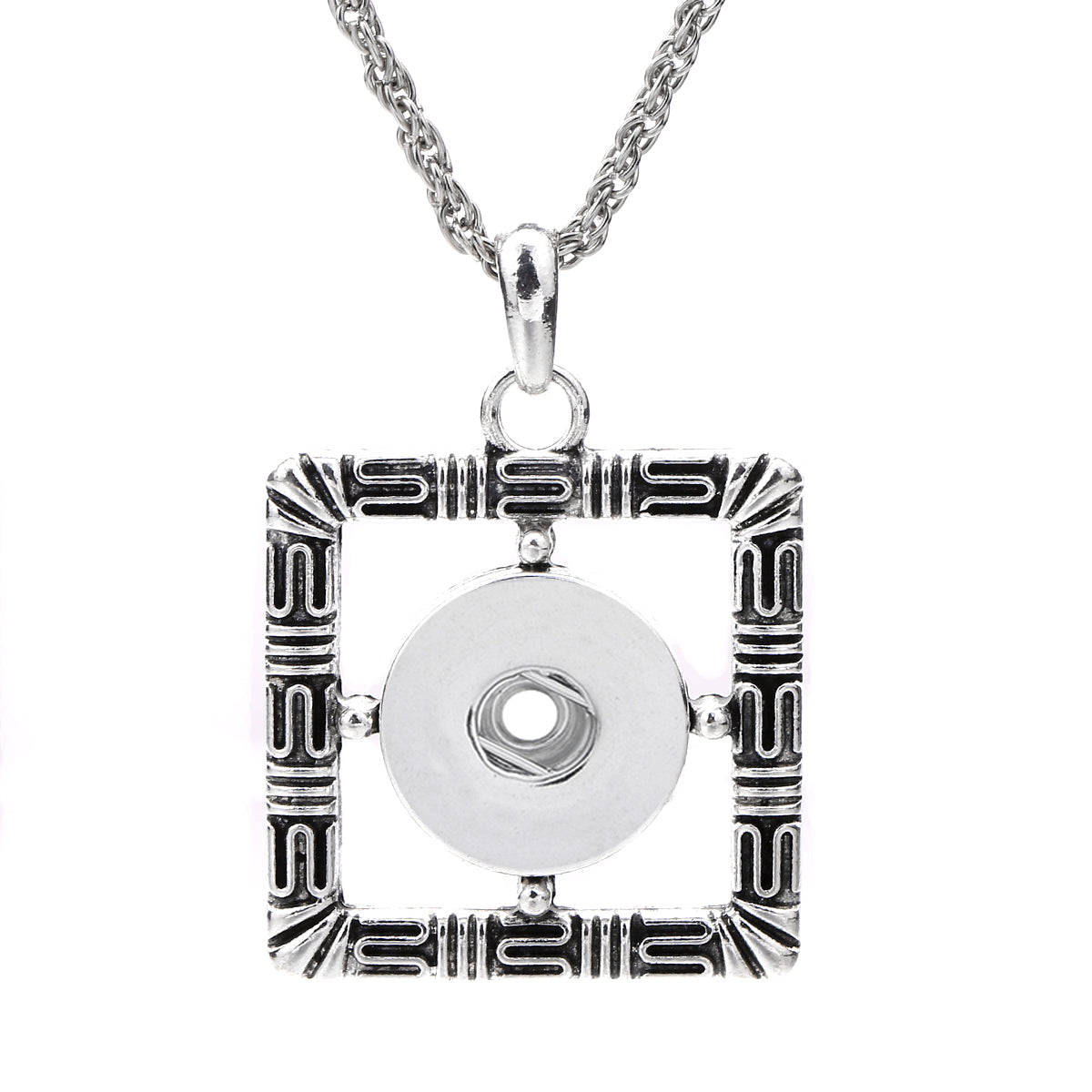18mm Ornate Square Snap Charm | Interchangeable Vintage Pattern Jewelry