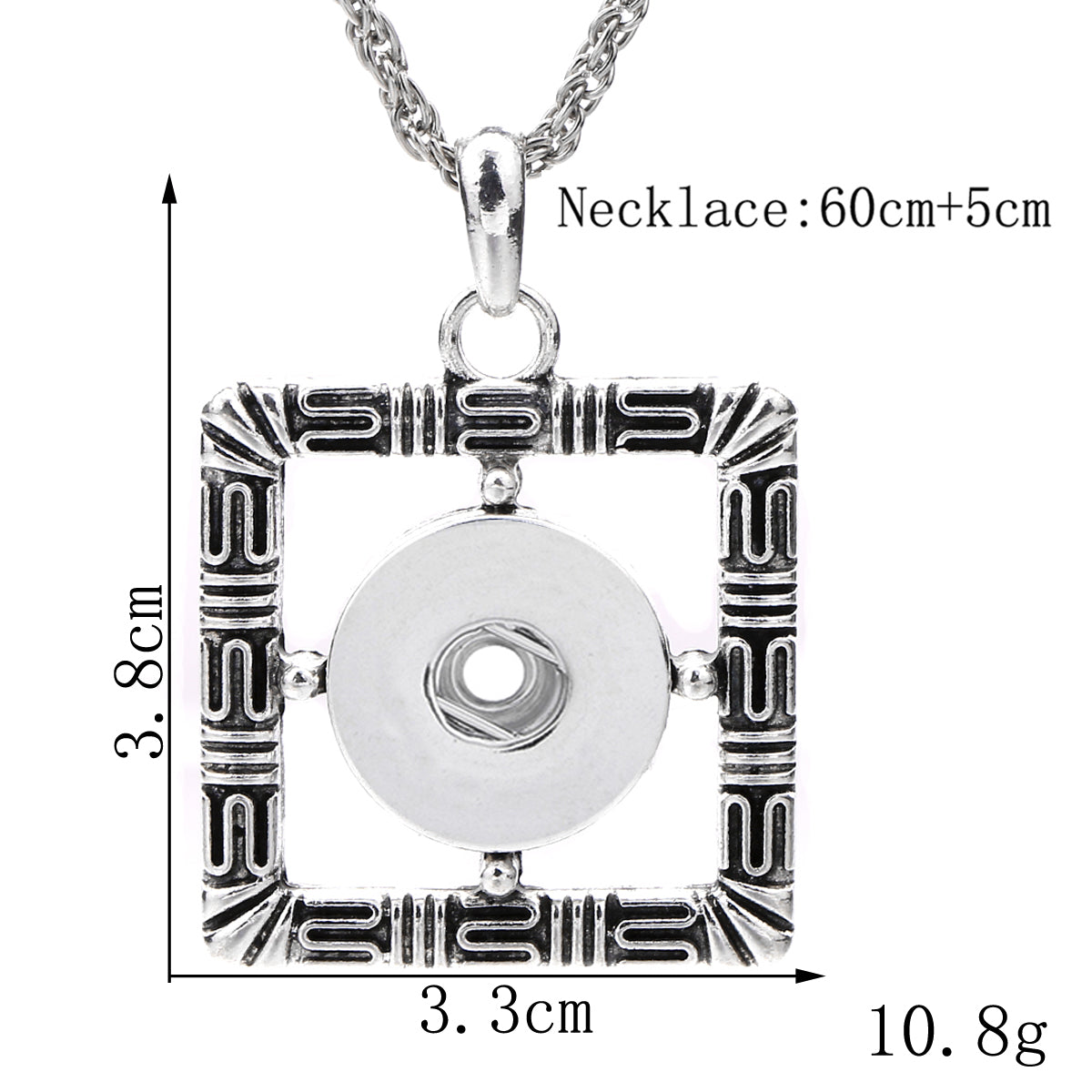 18mm Ornate Square Snap Charm | Interchangeable Vintage Pattern Jewelry