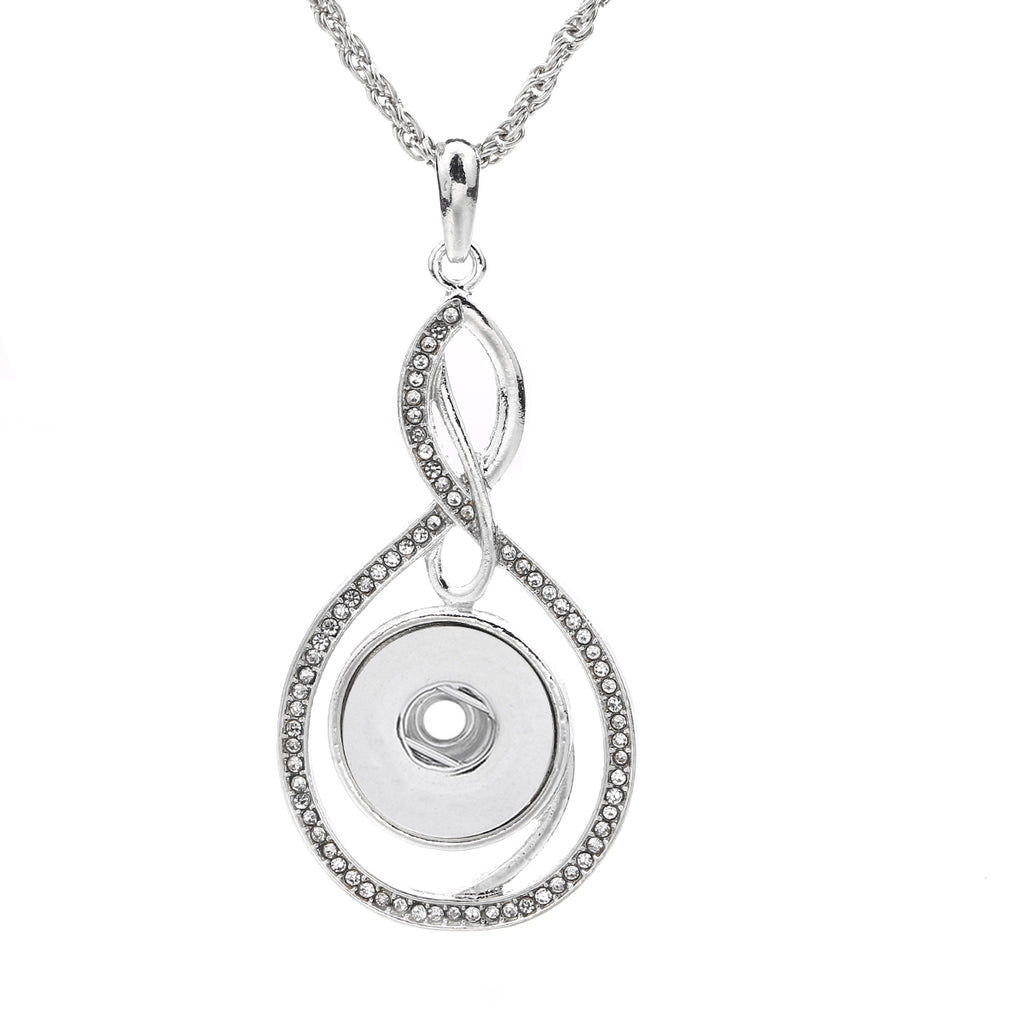 18mm Intertwined Infinity Rhinestone Snap Charm
