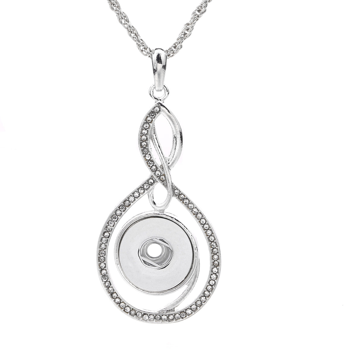 18mm Intertwined Infinity Rhinestone Snap Charm