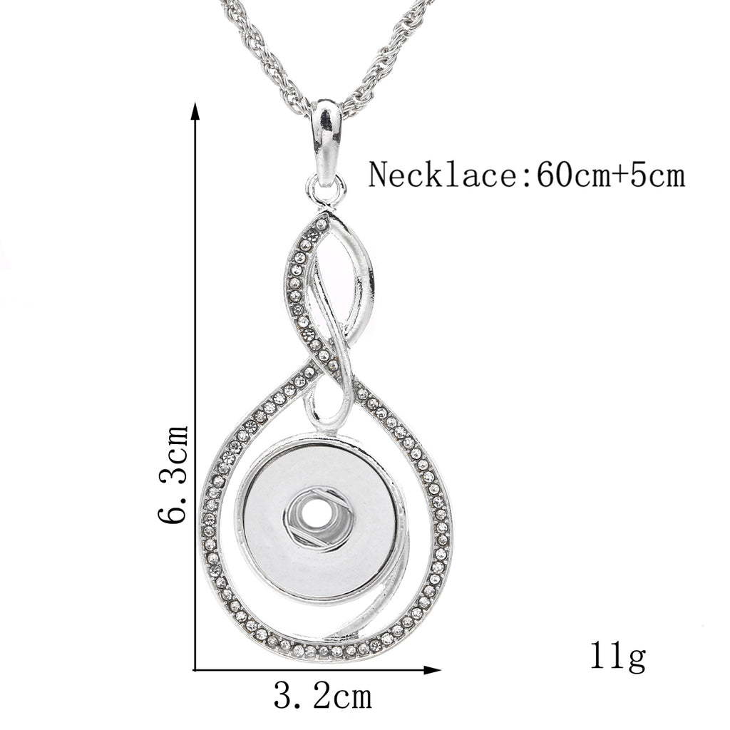 18mm Intertwined Infinity Rhinestone Snap Charm