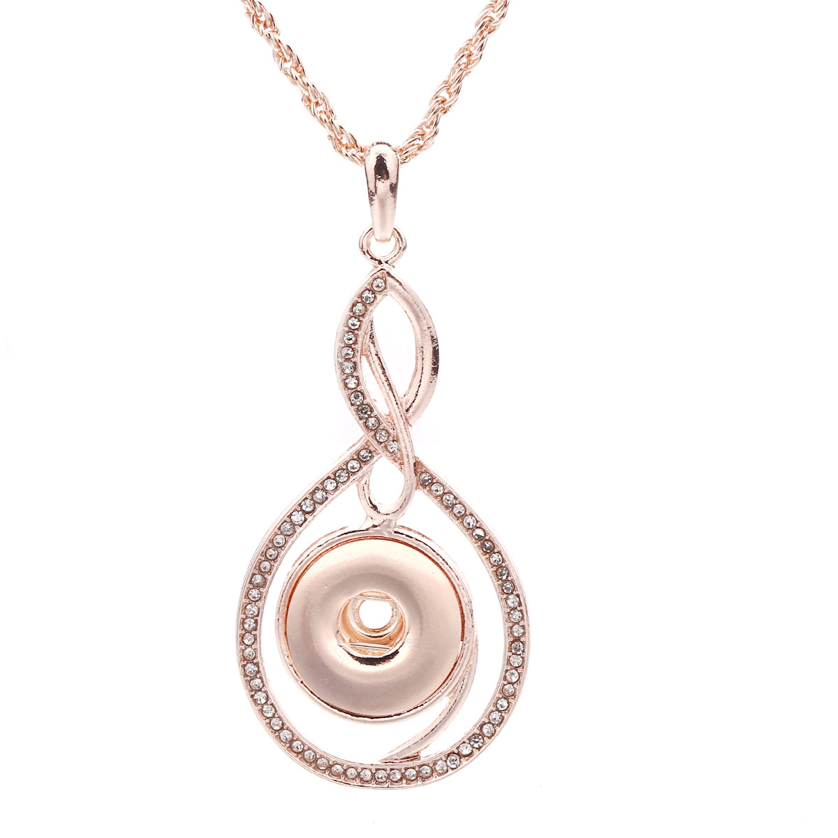 18mm Intertwined Infinity Rhinestone Snap Charm