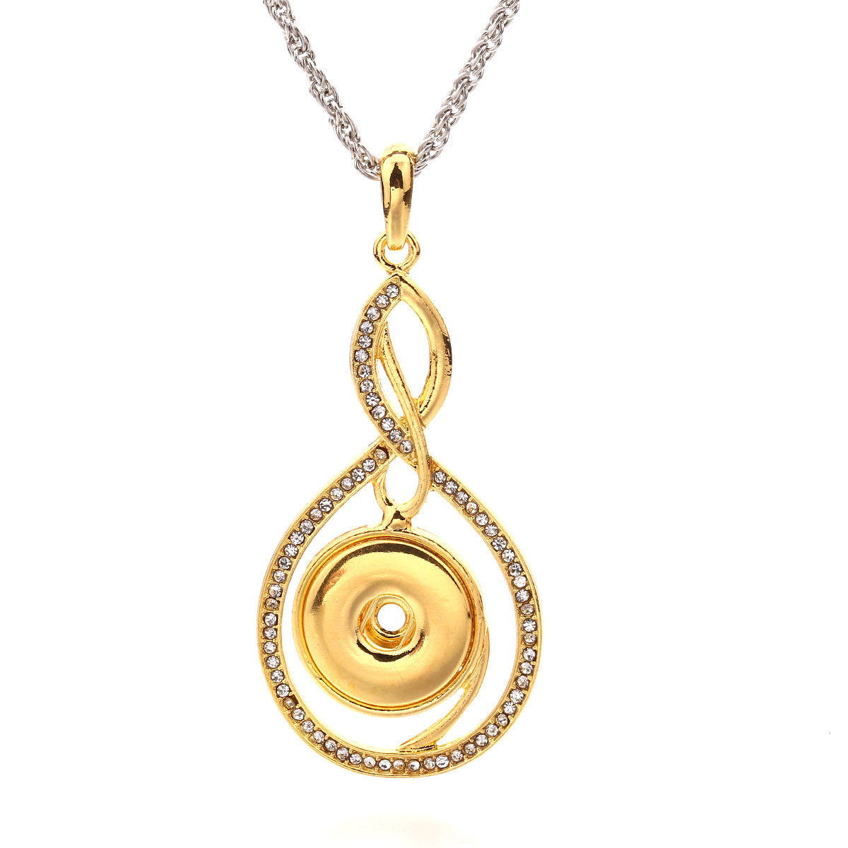 18mm Intertwined Infinity Rhinestone Snap Charm