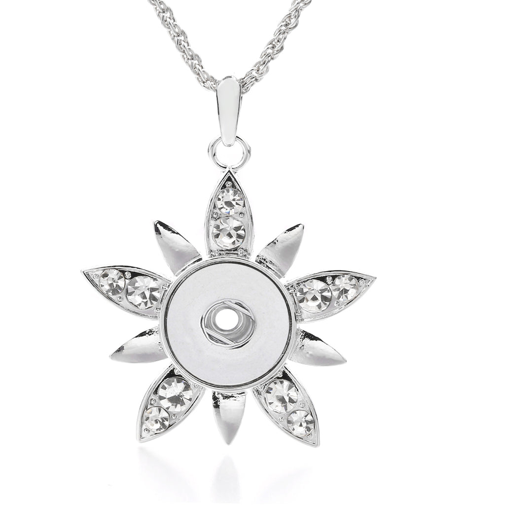 18mm Rhinestone Sunburst Snap Charm