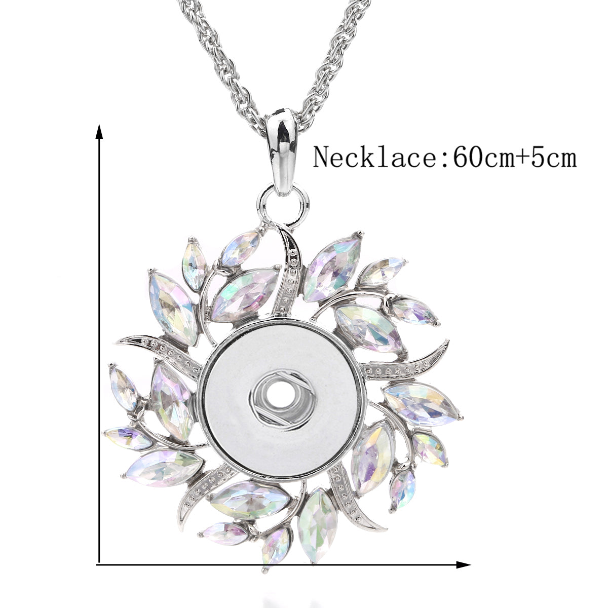18mm Iridescent Floral Wreath Snap Charm