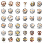18mm Interchangeable Snap Button Charms, Regional Outline Pattern Zinc Alloy DIY Jewelry Accessories