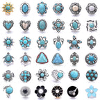 Turquoise Snap Button Charm 18mm Zinc Alloy Interchangeable Charms
