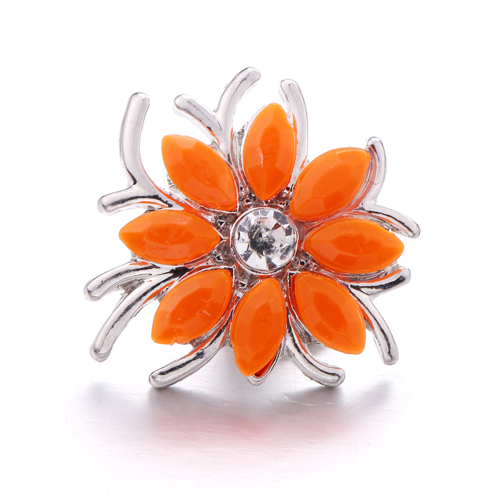 18mm Warm Amber Rhinestone Snap Charms | Mix & Match Charms for Bracelet & Necklace