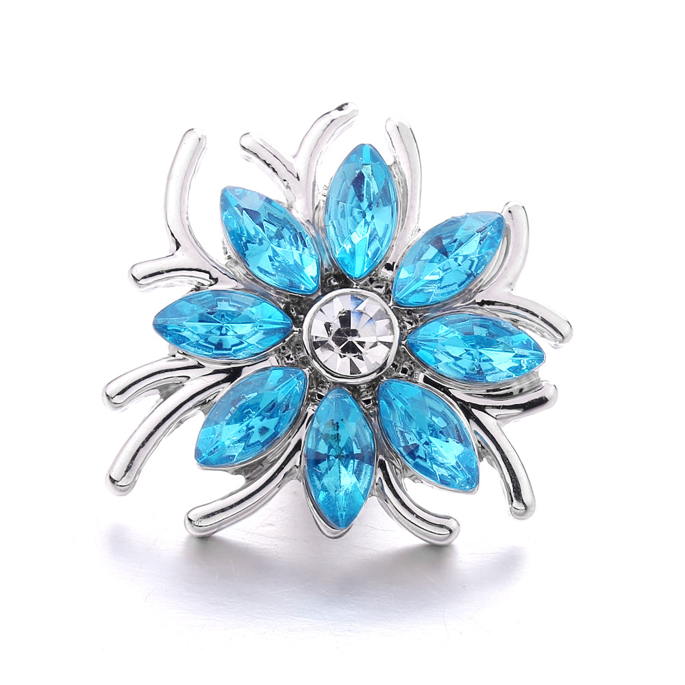 18mm Azure Blue Snap Charm | Interchangeable Crystal Charm
