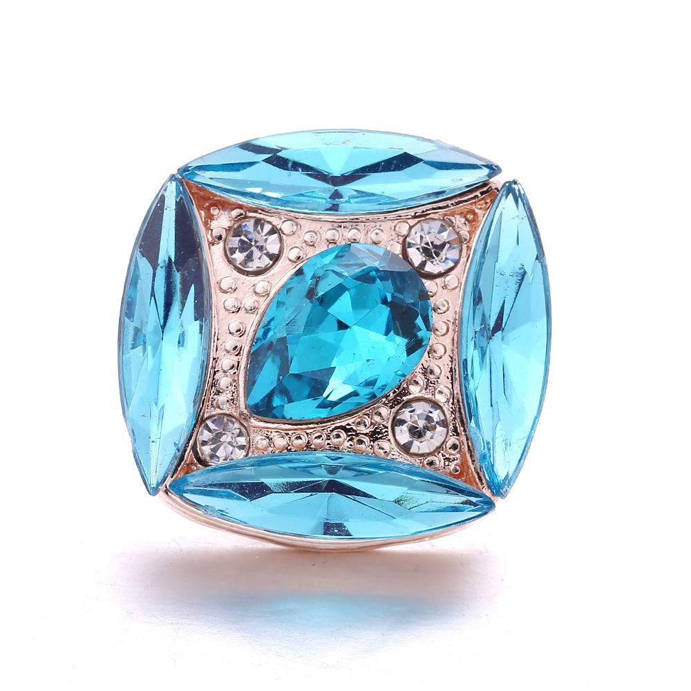 18mm Azure Blue Snap Charm | Interchangeable Crystal Charm