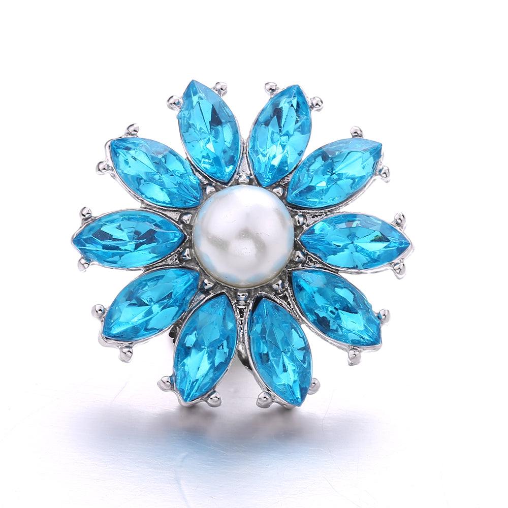 18mm Azure Blue Snap Charm | Interchangeable Crystal Charm