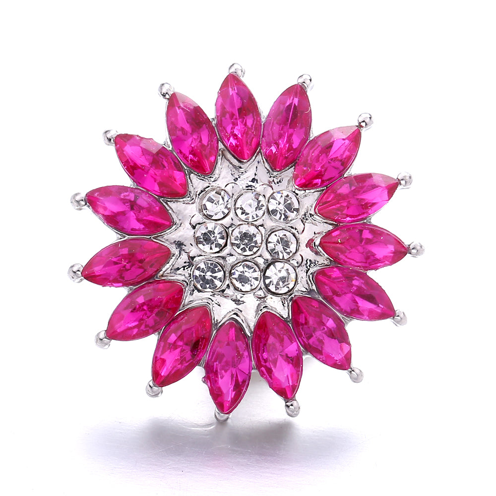 18mm Pink Rhinestone Charm | Vintage Crystal Snap Jewelry Collection