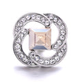 Sparkly Rhinestone Inlaid 18mm Snap Charms Zinc Alloy Charms