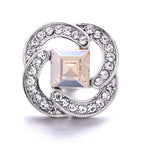 Sparkly Rhinestone Inlaid 18mm Snap Charms Zinc Alloy Charms
