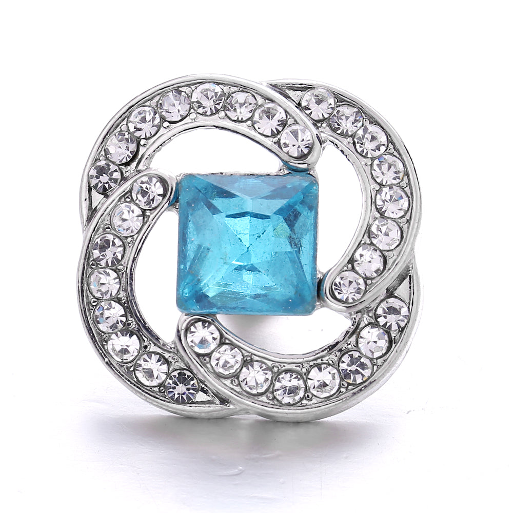 18mm Azure Blue Snap Charm | Interchangeable Crystal Charm