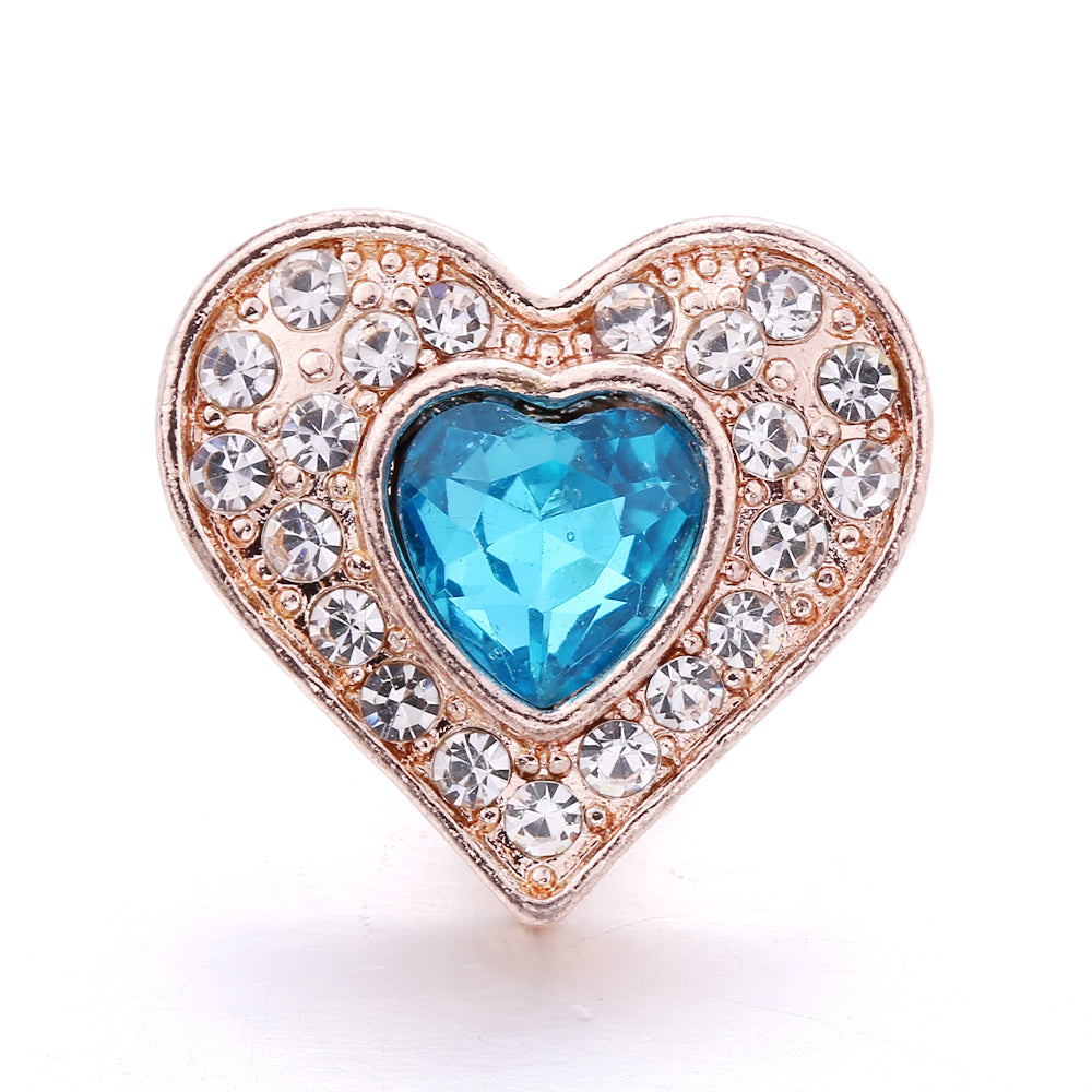 18mm Azure Blue Snap Charm | Interchangeable Crystal Charm