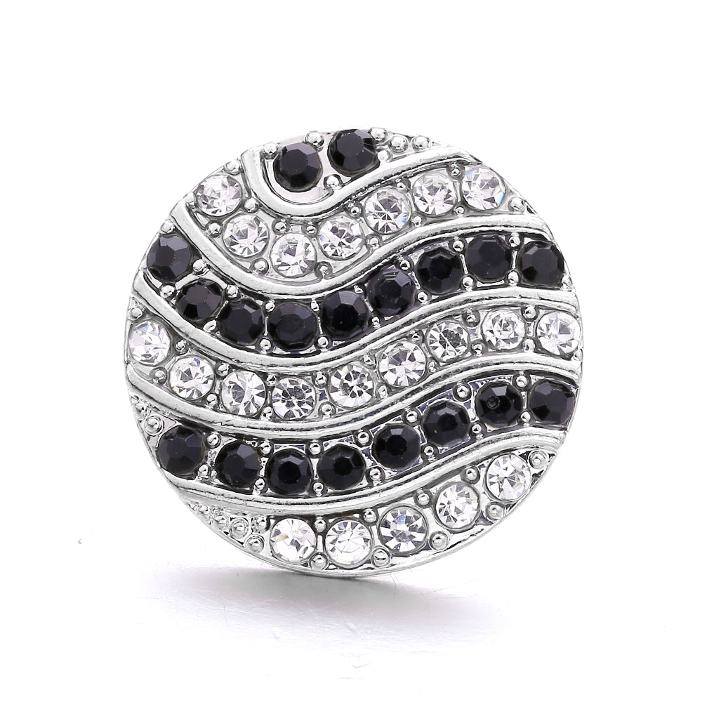18mm Black Rhinestone Snap Charm | Interchangeable Charm for Bracelet & Necklace