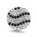 18mm Black Rhinestone Snap Charm | Interchangeable Charm for Bracelet & Necklace